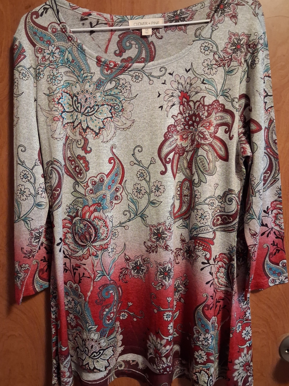Red Floral Ombre Tunic